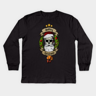 Merry Christmas Skull design Kids Long Sleeve T-Shirt